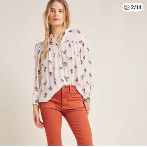 Anthropology Nikasha Boho floral blouse size small